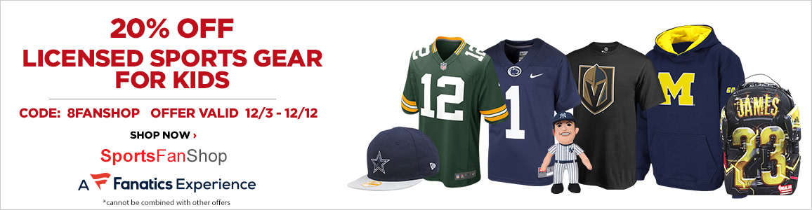 20% off Licensed Sports Gear for Kids