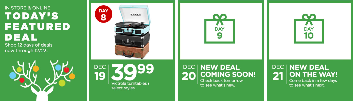 $39.99 Victrola turntables, select styles