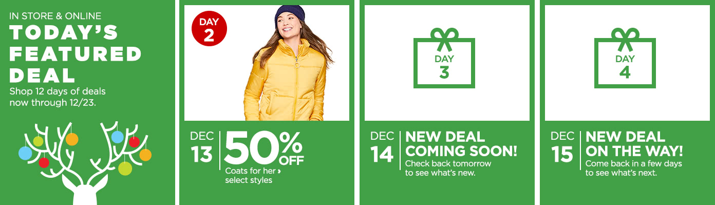 50% off Coats for her, select styles