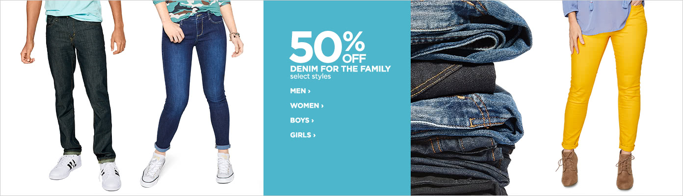 50% off Denim for the Family, select styles