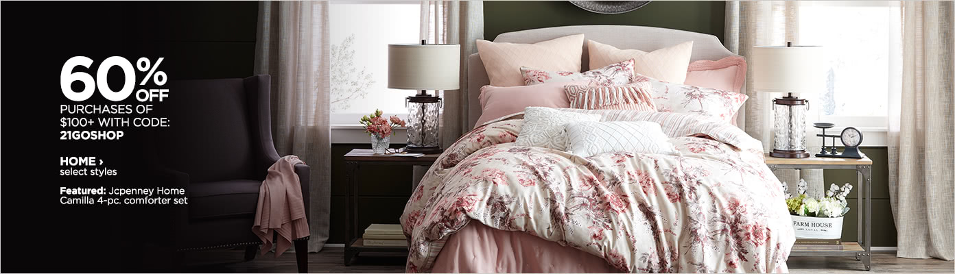60% off Home purchases of $100 or more with code 21GOSHOP, select styles