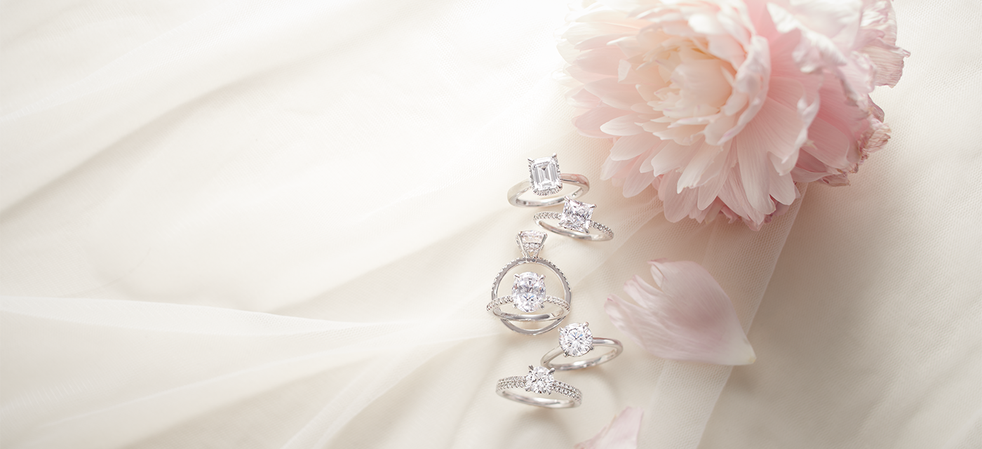 Close-up of a diamond engagement ring