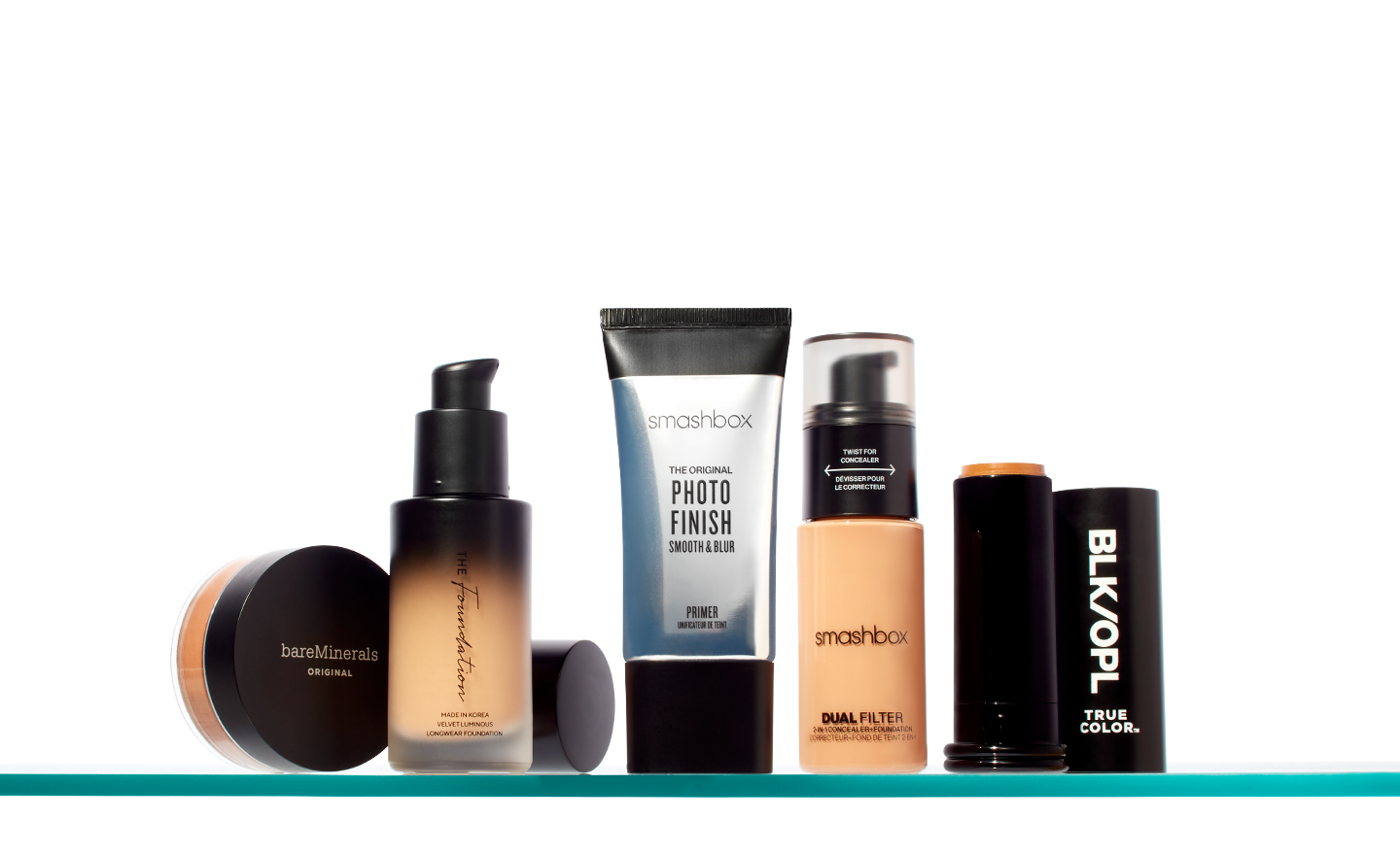 A collection of smashbox and bareMinerals products