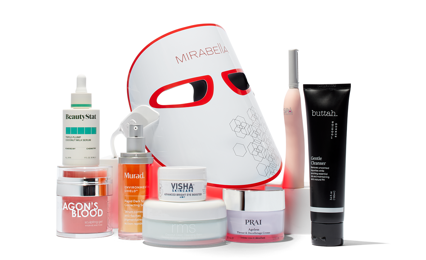 A collection of skincare routine products