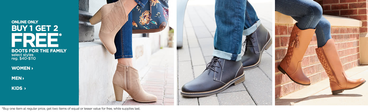 Buy 1 Get 2 Free Boots for the Family