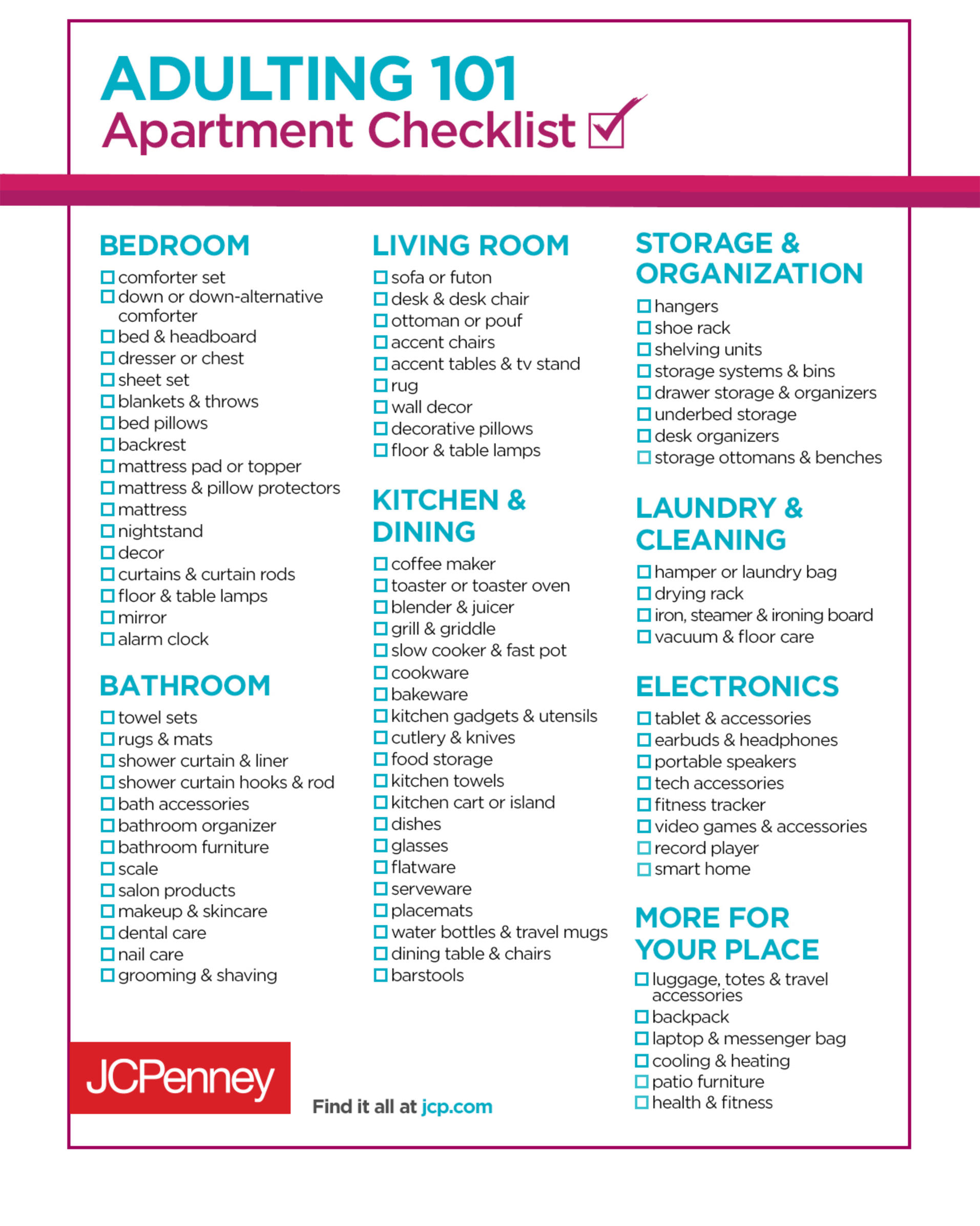 DORM_2019_Apartment_Checklist_InStore DORM_2019_Apartment_Checklist_InStore