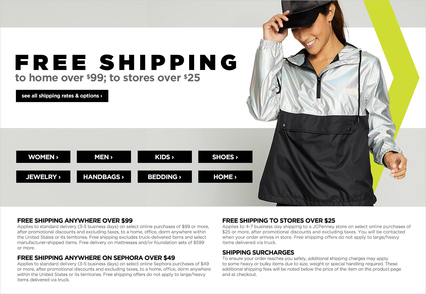 Free Shipping to home over $99, to stores over $25