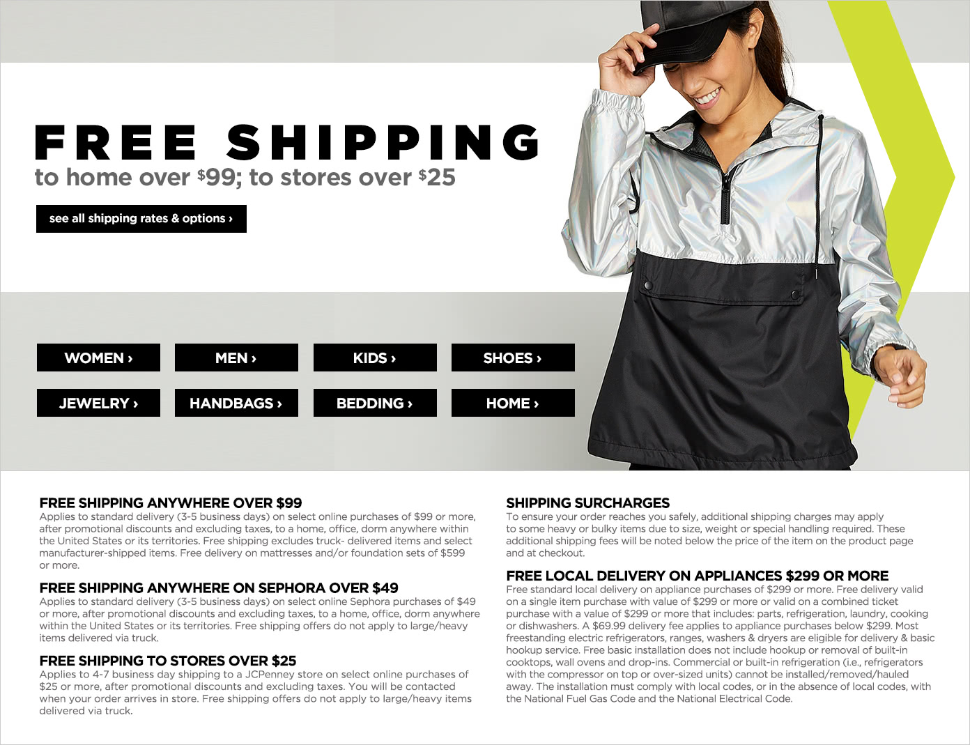 Free Shipping to home over $99, to stores over $25
