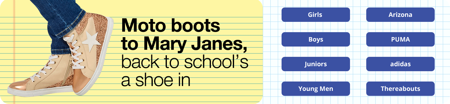 Moto boots to Mary Janes back to school's a shoe in