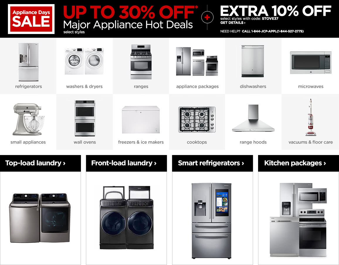 Up to 30% Off* Major Appliance Hot Deals